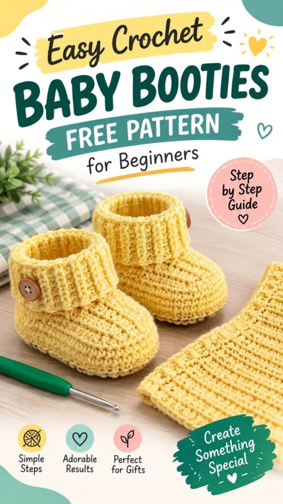 Easy Baby Booties Crochet Free Beginner Pattern for Cozy Baby Shoes