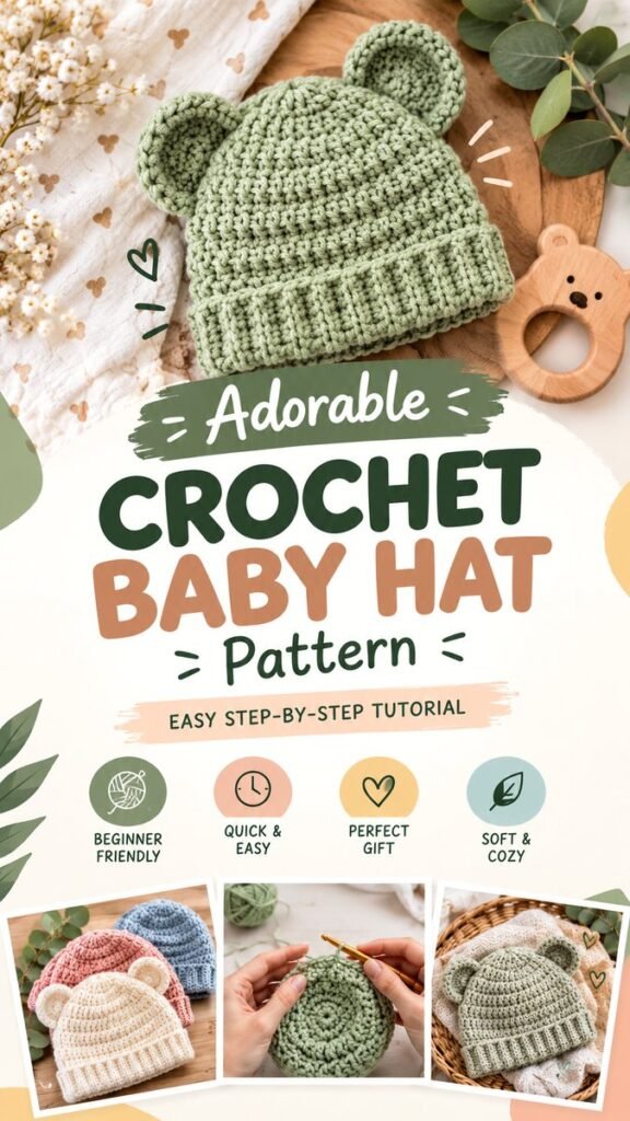 Easy Crochet Baby Hat Free Pattern  Beginner-Friendly Tutorial