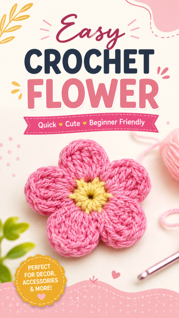 Easy Crochet Flower Patterns for Beginners  Quick  Cute DIY Crochet Ideas