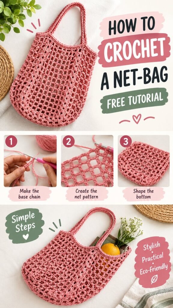 Easy Crochet Gift Bag Tutorial Quick, Cute  Perfect for Handmade Gifts