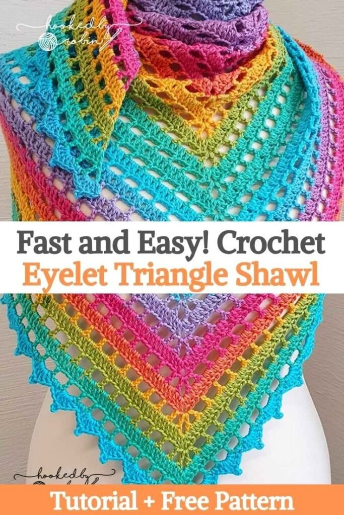 Easy Crochet Shawl Pattern Fast  Simple Triangle Shawl Tutorial
