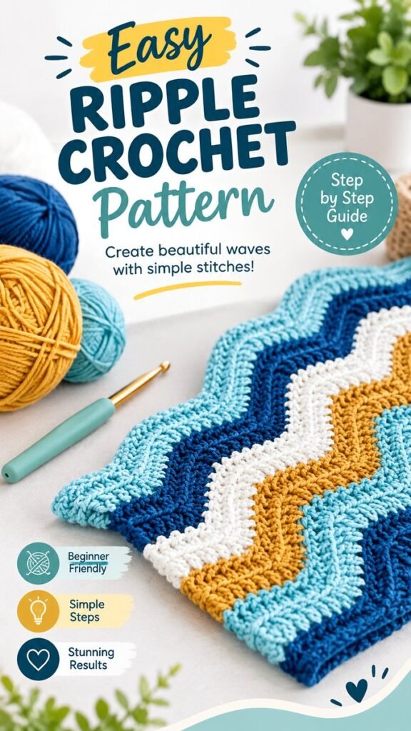 Easy Ripple Crochet Pattern for Beginners Colorful Step-by-Step Guide