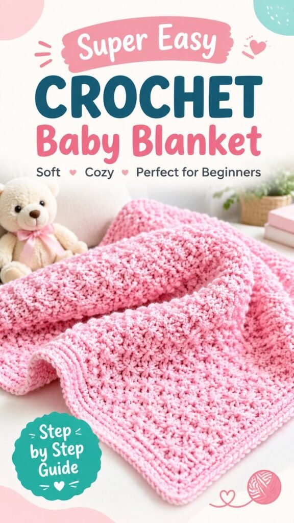 Fast Baby Blanket Crochet Pattern for Beginners Quick  Cozy DIY Project