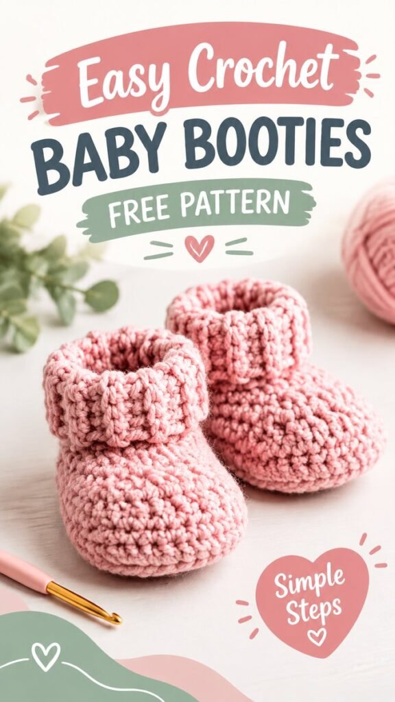 Free Crochet Baby Booties Pattern Easy Cozy Handmade Gift for Beginners