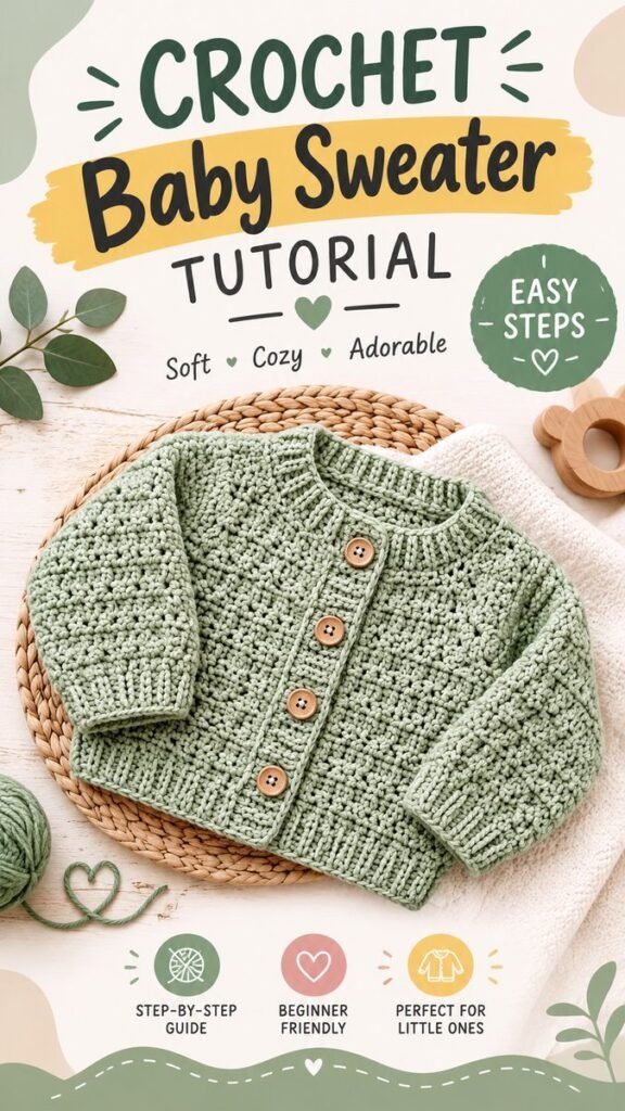 Free Crochet Baby Sweater Patterns 8 Cute  Cozy Ideas for Beginners