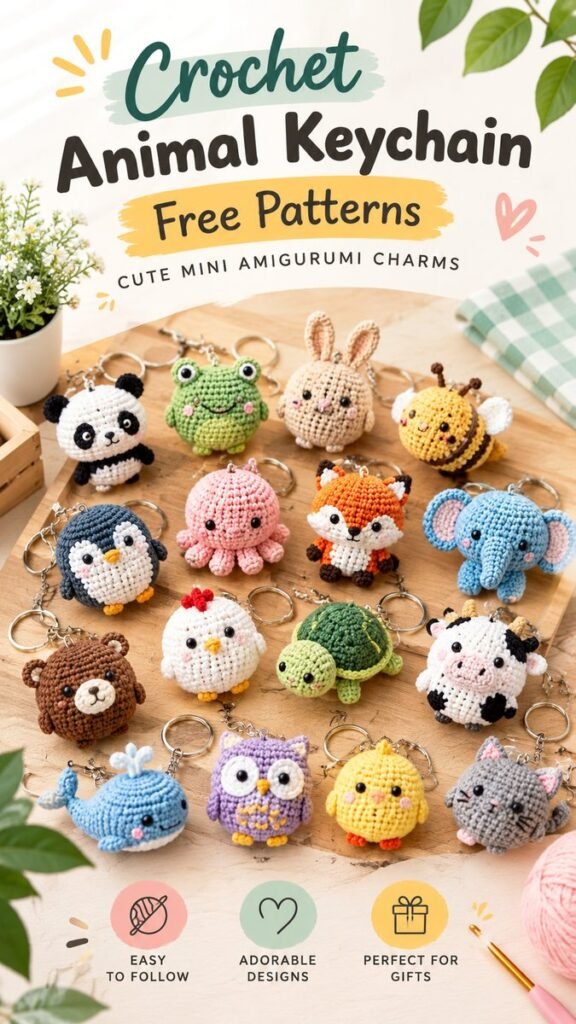 Free Crochet Amigurumi Animal Keychain Patterns