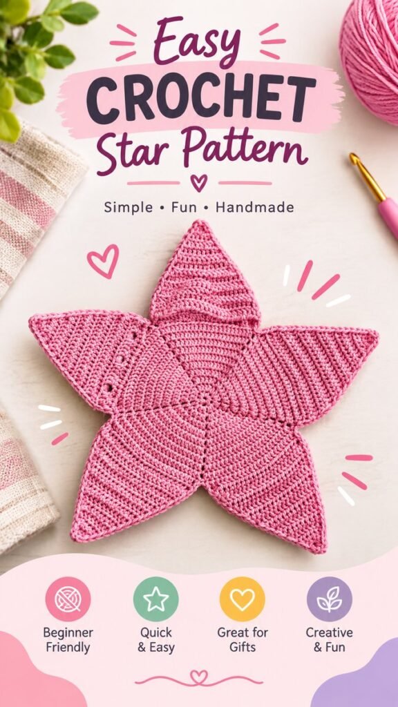 Easy Crochet Star Pattern Free Tutorial for Beginners