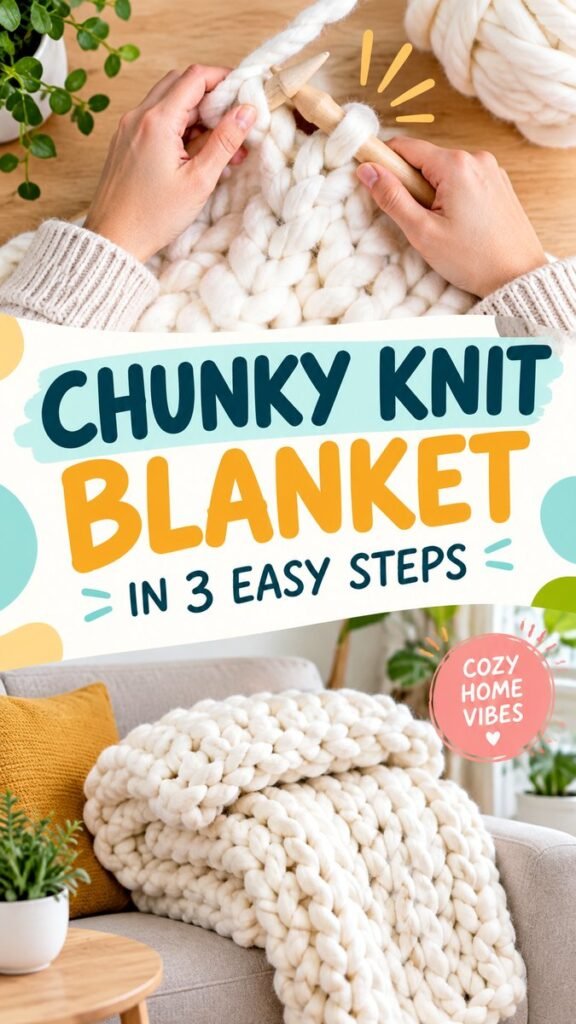 Hand Crochet Blanket Chunky Easy Cozy DIY Blanket Ideas