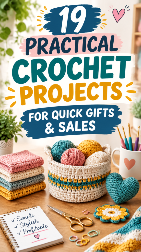19 Practical Crochet Projects for Quick Gifts and Handmade Sales