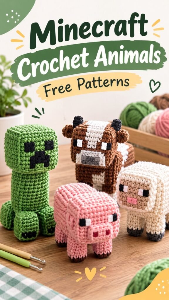 Free Minecraft Crochet Patterns Cute Animal Amigurumi Ideas