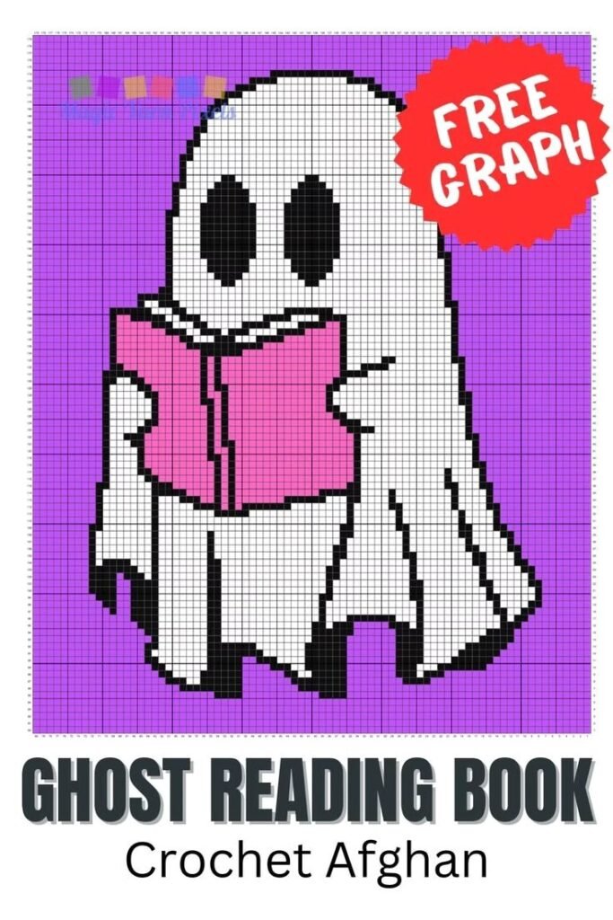 Ghost Reading Book Crochet Afghan Pattern for Cozy Halloween Decor