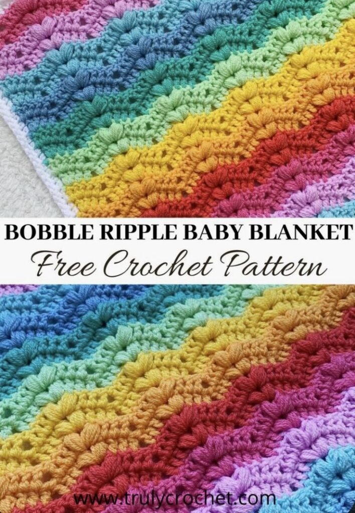 Free Ripple Baby Blanket Crochet Pattern – Easy Wavy Afghan Tutorial