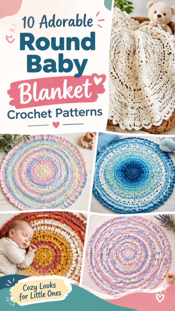 Round Crochet Baby Blanket Pattern  Cozy Handmade Nursery Blanket