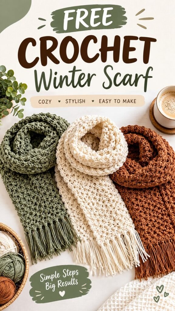 Free Crochet Winter Scarf Pattern for Cozy Handmade Style