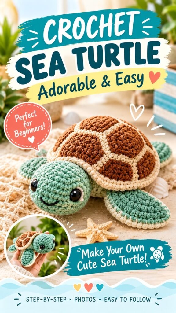 Free Sea Turtle Crochet Pattern Easy Sea Animal Crochet Project