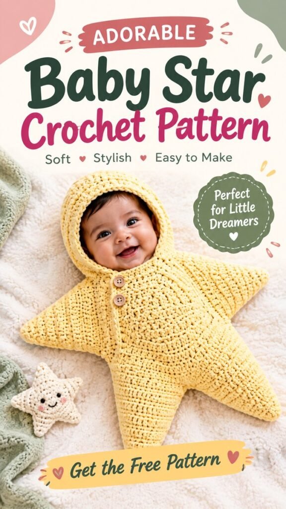 Star Baby Onesie Crochet Pattern Cute, Cozy  Easy Baby Crochet Idea