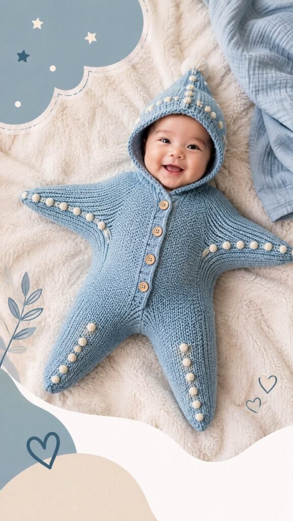 Star Baby Onesie Crochet Pattern Cute  Cozy DIY Baby Outfit Tutorial