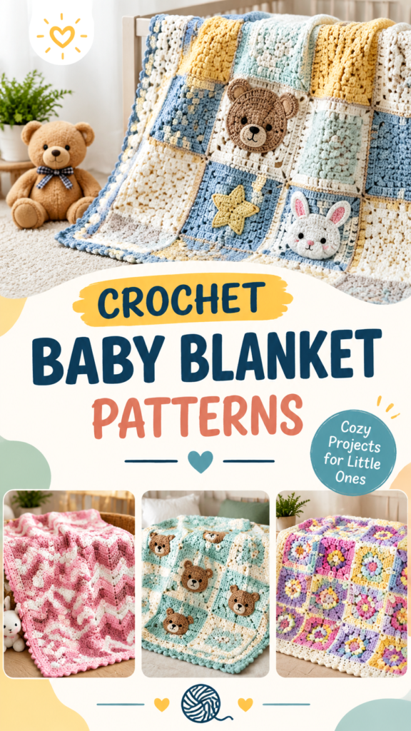 Unisex Crochet Baby Blanket Pattern  Modern Gender Neutral Design