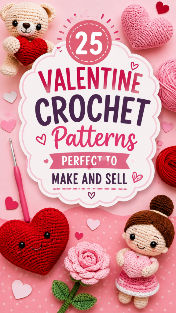 25 Valentines Day Crochet Patterns to Make and Sell