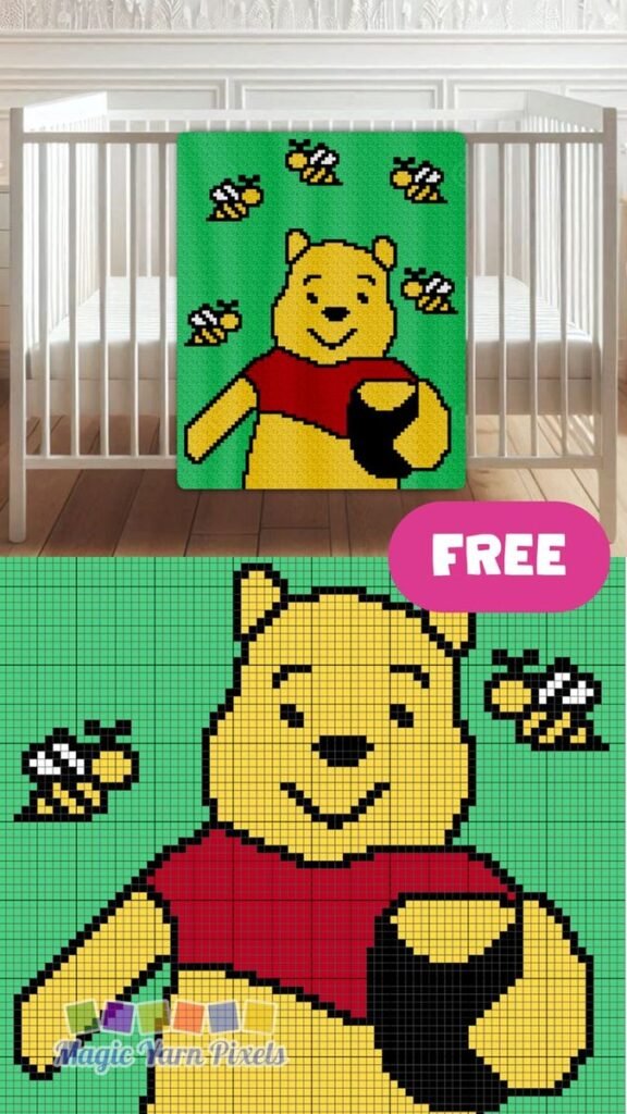 Winnie the Pooh Crochet Blanket Baby Free Pattern Ideas for Beginners