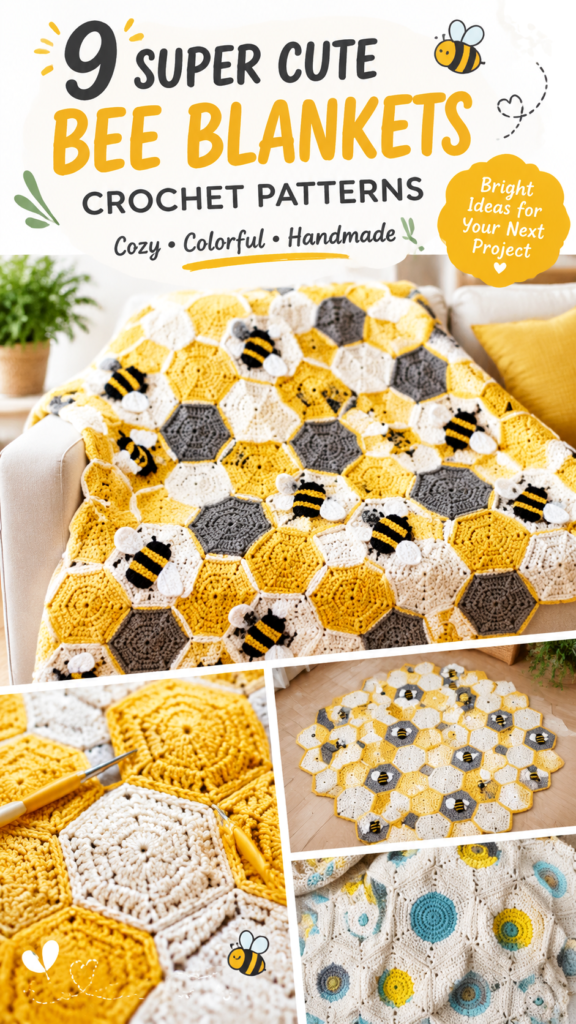 Cute Bee Blanket Crochet Patterns for Cozy Handmade Home Decor