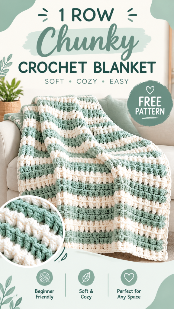 Chunky Yarn Crochet Baby Blanket Pattern – Cozy Beginner Blanket