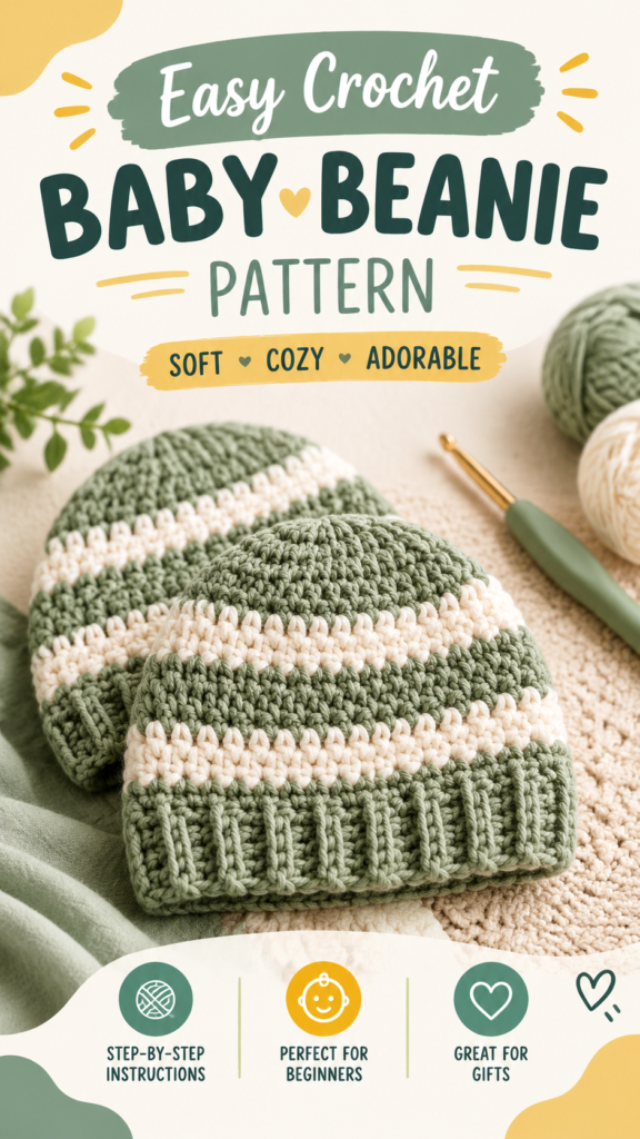 Free Baby Boy Crochet Hat Pattern  Easy Newborn Beanie Tutorial