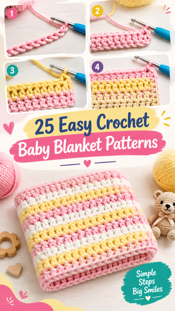 Easy Beginner Crochet Baby Blanket Pattern for Cozy Handmade Gifts