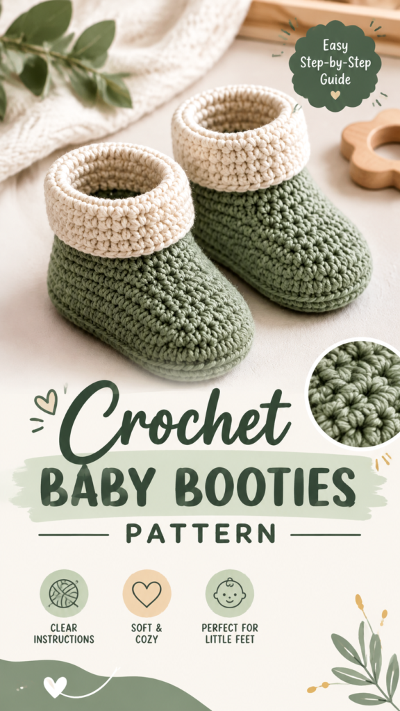 Easy Crochet Baby Booties Pattern Free  Easy DIY Baby Shoes
