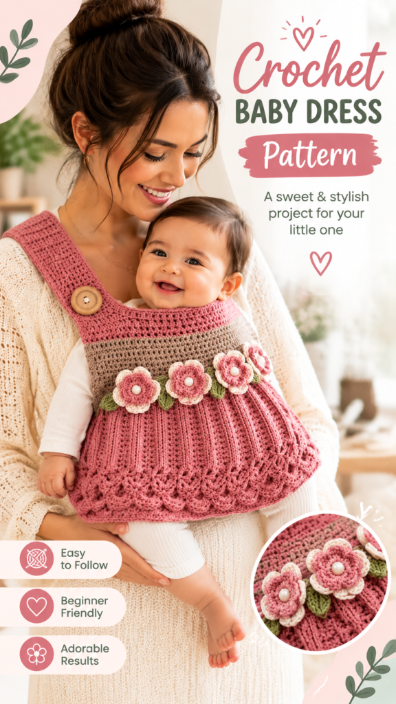 Crochet Baby Carrier Cover Pattern with Floral Design for Moms