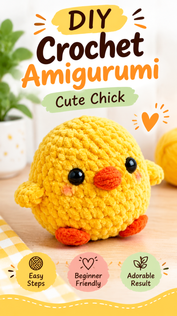 Free Crochet Baby Chick Pattern  Easy Amigurumi Chick Tutorial for Beginners