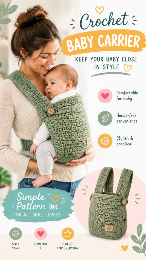 Crochet Baby Doll Carrier Pattern Cute Handmade Toy Carrier Idea