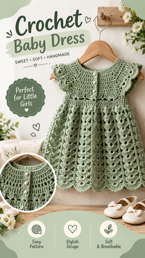 Crochet Baby Frock Pattern  Easy Handmade Dress Tutorial