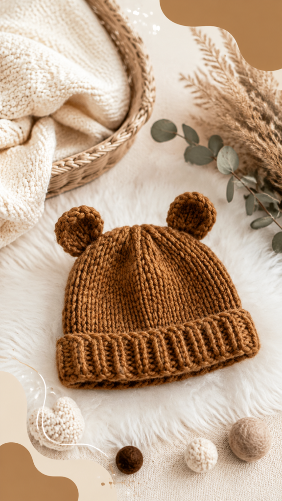 Crochet Baby Bear Hat with Ears  Cozy Handmade Baby Hat Pattern