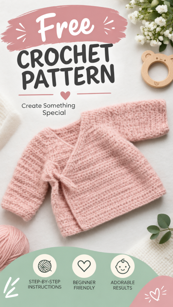 Crochet Baby Kimono Sweater Pattern for Newborns and Infants