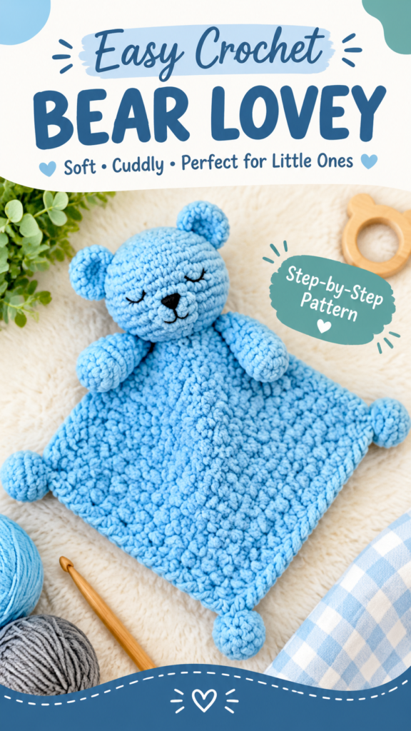 Easy Crochet Baby Bear Lovey Free Pattern for Beginners