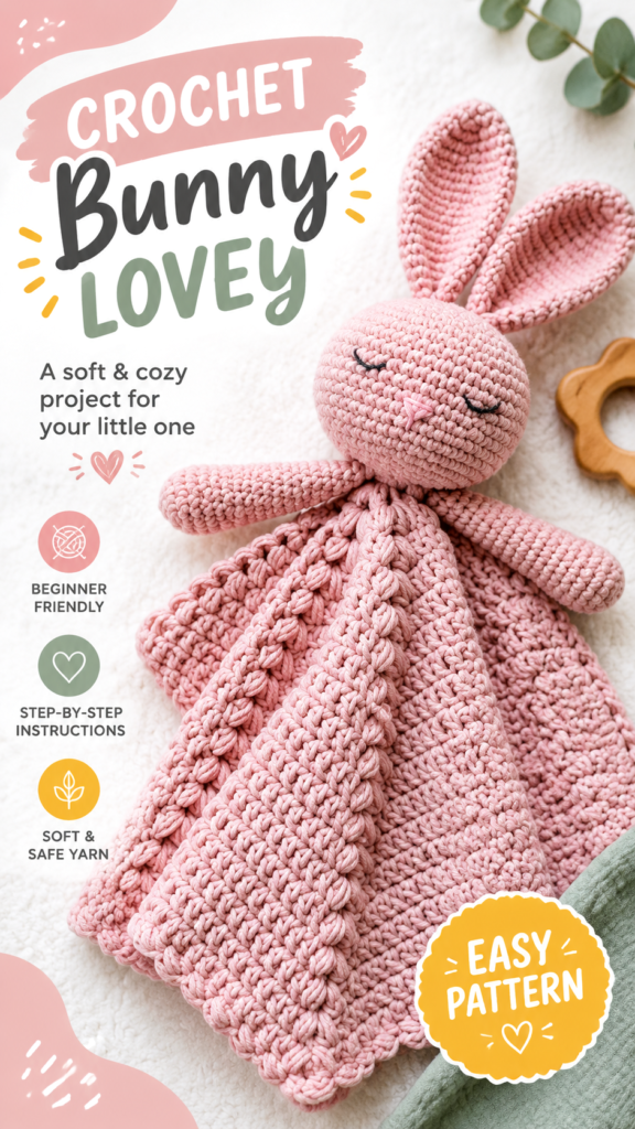 Free Crochet Bunny Baby Lovey Pattern for Beginners