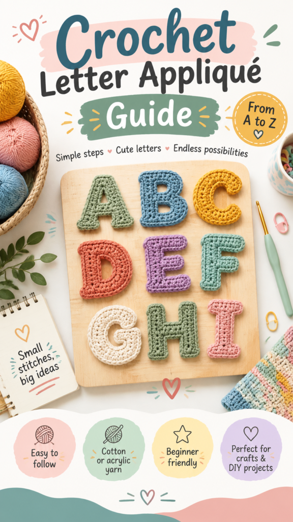 Crochet Baby Name Letters Handmade Alphabet Applique Ideas  Patterns
