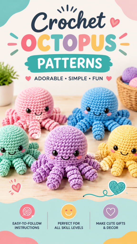 Free Crochet Baby Octopus Pattern Cute Amigurumi Octopus Tutorial