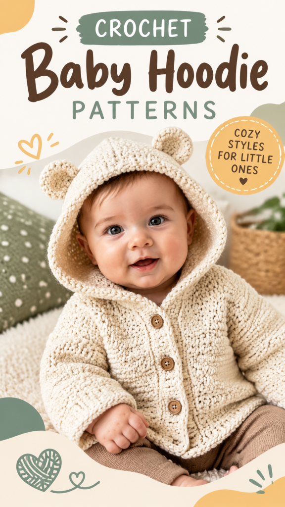 Crochet Baby Hoodie Pullover Pattern  Cozy Handmade Baby Sweater