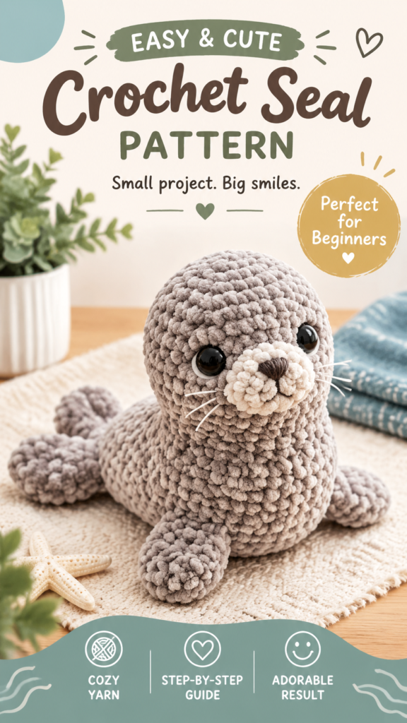 Cute Crochet Baby Seal Amigurumi Pattern – Handmade Plush Toy