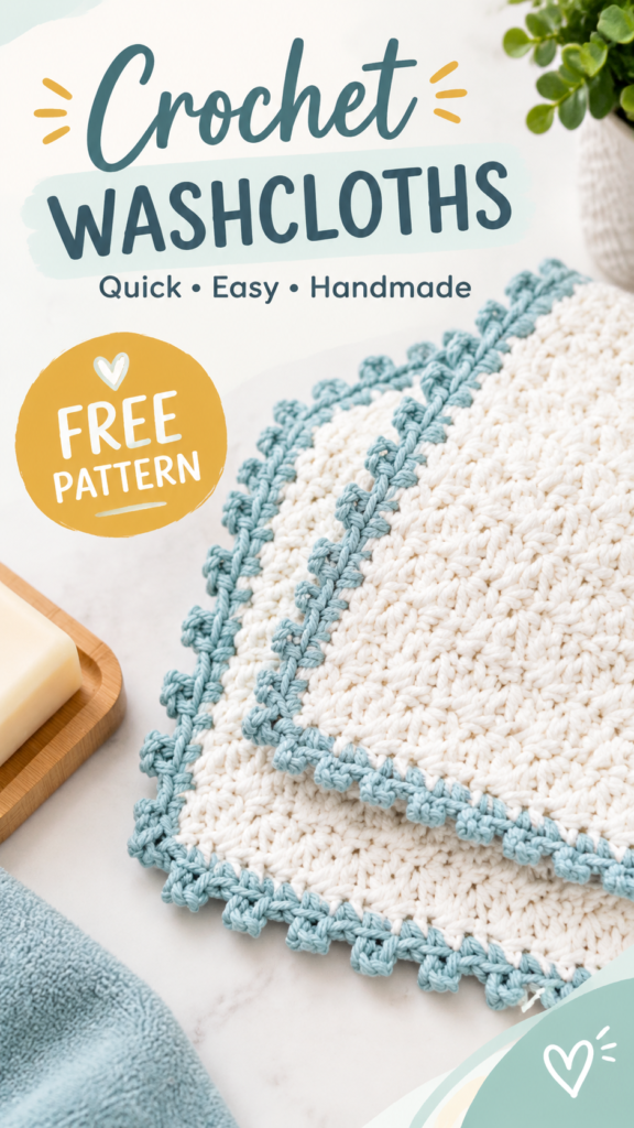 Free Crochet Baby Washcloth Pattern  Easy Handmade Bath Gift