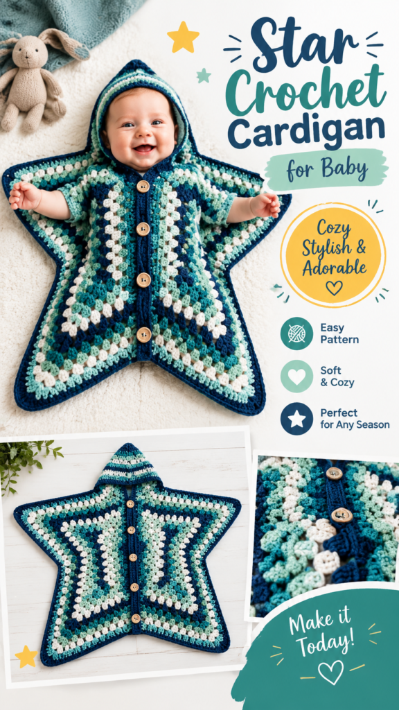 Crochet Star Baby Onesie Free Pattern  Cozy Newborn Crochet Outfit Tutorial