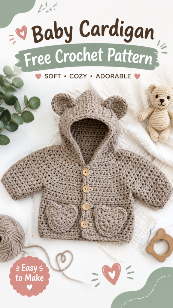 Cute Crochet Baby Cardigan Pattern  Adorable Handmade Baby Sweater DIY