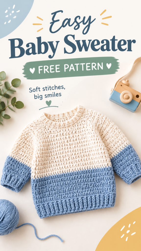 Easy Baby Sweater Crochet Pattern Free for Beginners