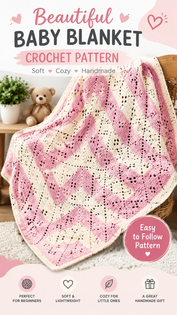 Filet Crochet Baby Blanket Free Pattern for Beginners