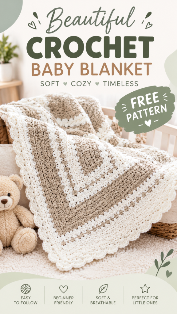 Free Crochet Baby Blanket Pattern  Easy Textured Baby Blanket