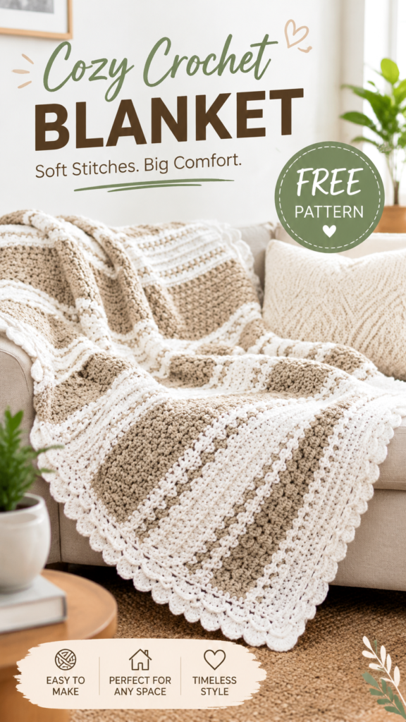 Gender Neutral Crochet Baby Blanket Free Pattern for Modern Nursery