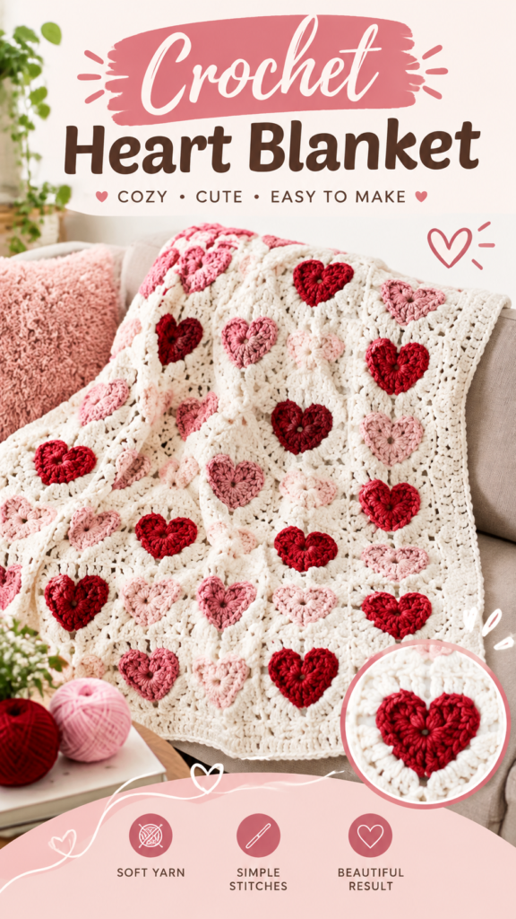 Crochet Heart Blanket Pattern Cozy Handmade Love Inspired Throw Ideas