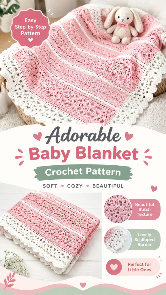 Lace Baby Blanket Crochet Free Pattern for Beginners